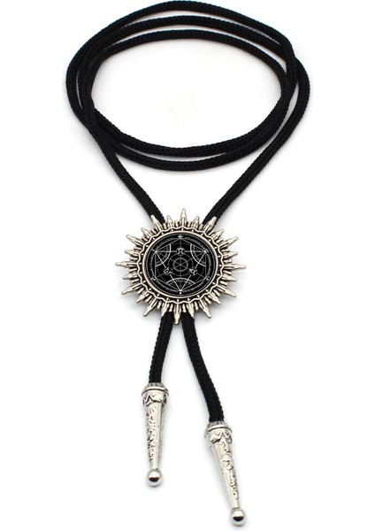 No.5 Boyutu Bolo Yeni Varış Siyah Sihirli Pentagram Bolo Kravat Trendy Steampunk Pentagram Cam Kubbe Slayt Kolye Kovboy Bolo Kravat (Yurt Dışından) indirimleri