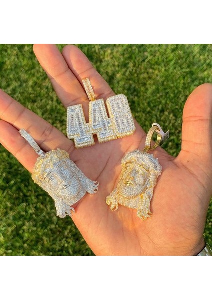 Gümüş En Li Hip Hop Erkekler Kolye Koleksiyonu Çeşitli Tasarım Tam Kaplamalı 5A Cz Buzlu Out Bling Iki Ton Altın Renk Kaya Punk Kolye (Yurt Dışından)