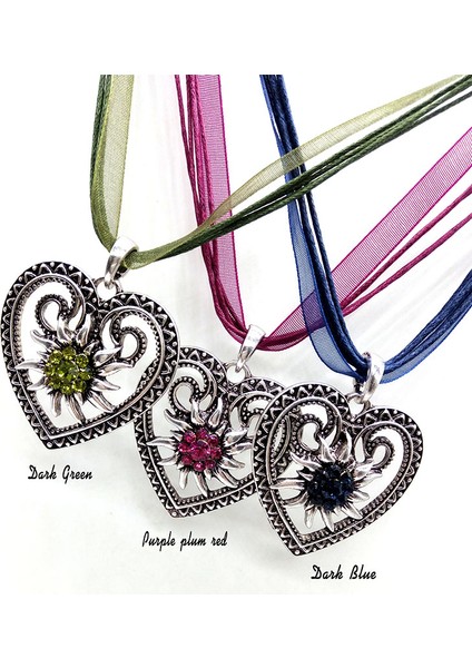 Pembe Yeni Vintage Kalp Edelweiss Çiçek Kolye Organze Kurdele Halat Zincir Kolye Kadın Dirndl Oktoberfest Takı (Yurt Dışından) modelleri