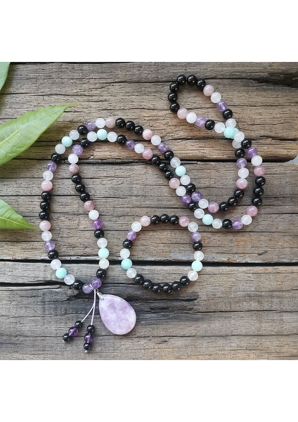 Kolye 8mm Ite Ametist Gül Kuvars Taş Boncuk, Mor Jasper Kolye, Dua Bileklik, Aşk Japamala Kolye, Meditasyon Boncuk (Yurt Dışından) fiyatları