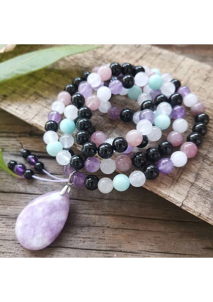 Kolye 8mm Ite Ametist Gül Kuvars Taş Boncuk, Mor Jasper Kolye, Dua Bileklik, Aşk Japamala Kolye, Meditasyon Boncuk (Yurt Dışından) modelleri