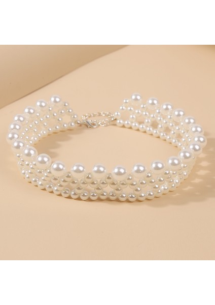 C Moda El Yapımı Boncuklu Beyaz Simüle Inci Chokers Kadınlar Için Kolye Ol Tarzı Trendy Bildirimi Collier De Perles Vintage (Yurt Dışından)
