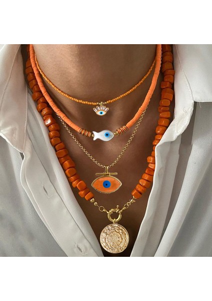 Pembe Bohem Yeşil Çakıl Doğal Yarı Değerli Taş Kolye Kadın Moda Kolye Takı Collares Bayan Kolye (Yurt Dışından)