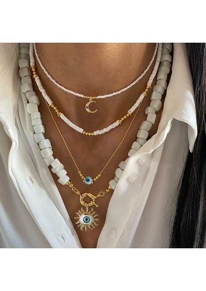 Pembe Bohem Yeşil Çakıl Doğal Yarı Değerli Taş Kolye Kadın Moda Kolye Takı Collares Bayan Kolye (Yurt Dışından)