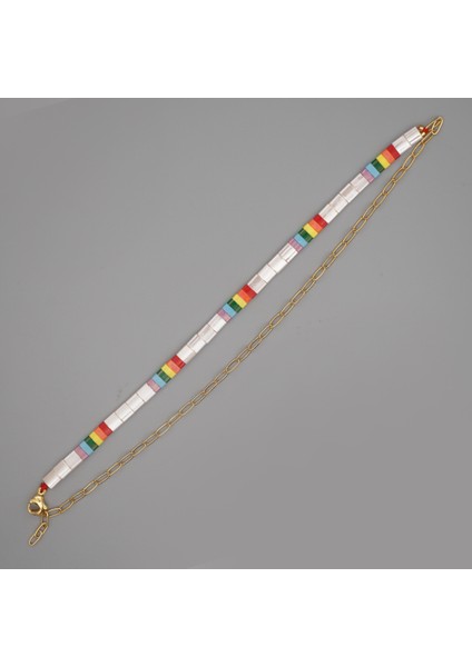 40CM Tarzı TL-N200007B GO2BOHO Takı Oker Boho Miyuki Kolye Hediye Tila Zincir Kolye Kadınlar Için Paslanmaz Çelik Zincirler Yaka Femme Hediyeler (Yurt Dışından)