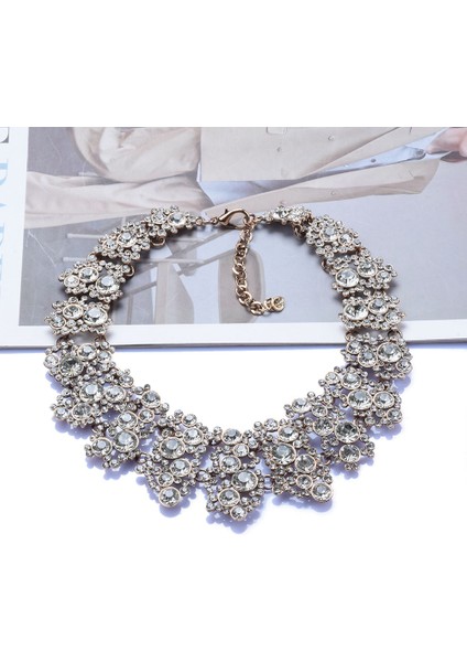 Inci 2023 Moda Sahte Inciler Büyük Yaka Bildirimi Gerdanlık Kolye Kadın Hint Etrystal Rhinestone Büyük Önlük Kolye Takı (Yurt Dışından) fırsatları