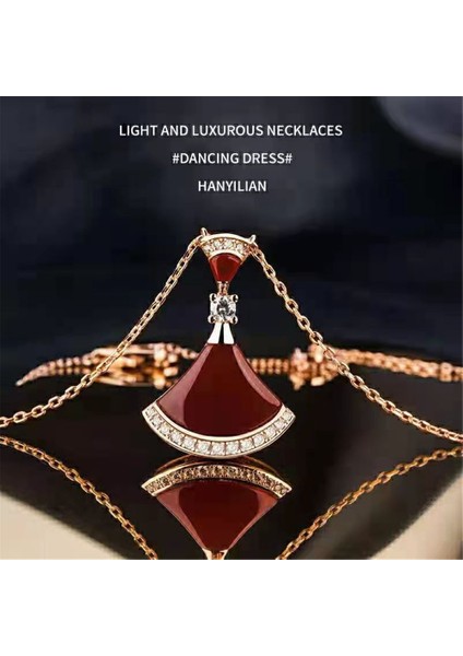 N06 Gül Altın Kaplama Küçük Etek Kolye Fan Kolye Kolye Kadın Glamour Moda Lüks Takı Hediye (Yurt Dışından) fiyatları