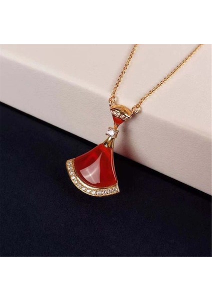 N06 Gül Altın Kaplama Küçük Etek Kolye Fan Kolye Kolye Kadın Glamour Moda Lüks Takı Hediye (Yurt Dışından) fırsatları