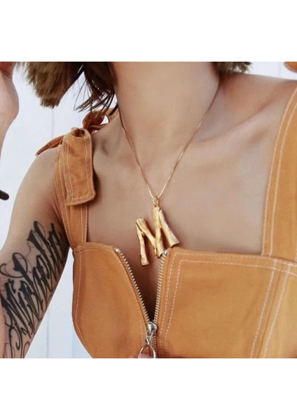 Ben Womeain Uzun Kolye Büyük Kolye Boho Bildirimi Kolye Collier Femme Için Harfler Kolye (Yurt Dışından)