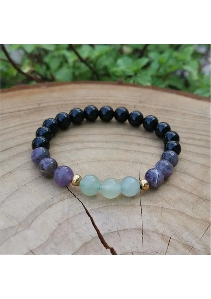 Altın Rengi 8mm Ametist, Yeşil Aventurin Japa Mala Seti, Lotus, Meditasyon Mala, Namaste Yoga Takı, Budist Mala Tespih, 108 Mala Boncuk (Yurt Dışından)