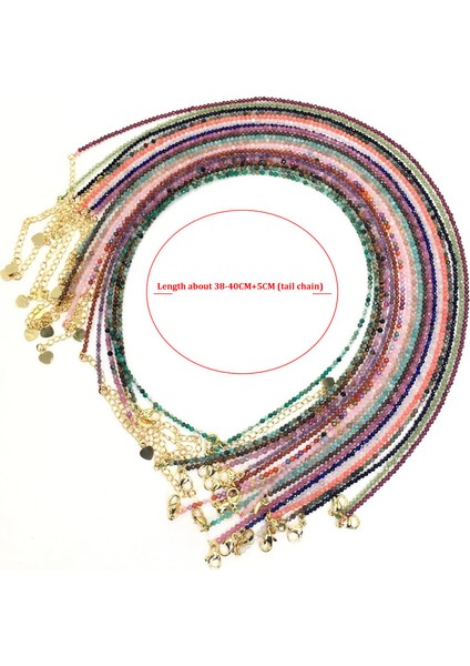 38-40CM Tarzı Olivin Doğal Taş Yönlü Yuvarlak Boncuk Kolye Kuvars Turmalin Labradorit Lapis Lazuli Kolye Kadınlar Takı Hediyeler Için (Yurt Dışından) fiyatları