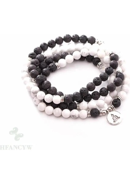 6mm Lava Taş Howlite Bilezik 108 Boncuk Buda Kolye Bileklik Budizm Doğal Çakra Sıcak El Yapımı Enerji Eaply (Yurt Dışından) fiyatları