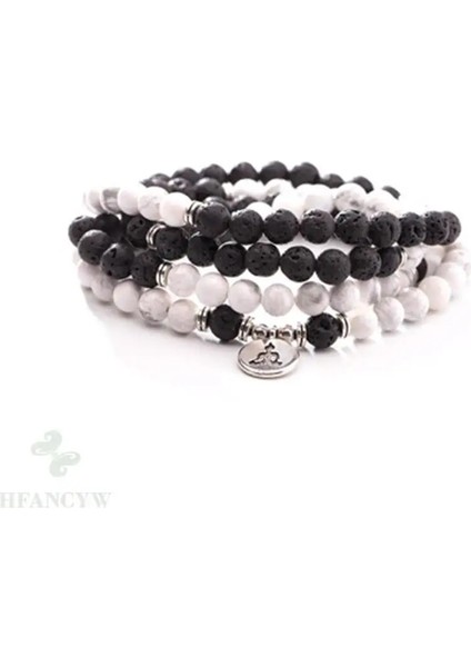 6mm Lava Taş Howlite Bilezik 108 Boncuk Buda Kolye Bileklik Budizm Doğal Çakra Sıcak El Yapımı Enerji Eaply (Yurt Dışından) modelleri