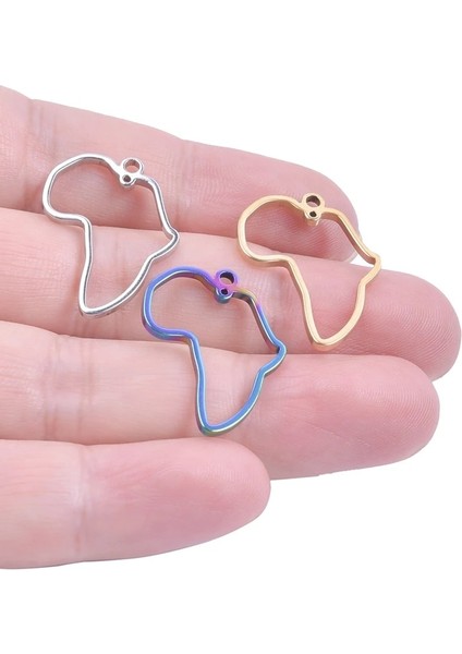 S761-S Lot Paslanmaz Çelik Basit Içi Boş Afrika Harita Charms Kolye Подвеска Diy Kadınlar Için Küpe Takı Yapımı Aksesuarları (Yurt Dışından)