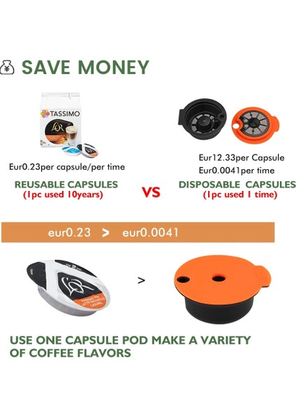 1 Adet 180ML Tarzı Bosch-S Tassimo-S Machine Rich Crema Maker Doldurulabilir Pod Için Icafilas Doldurulabilir Kahve Kapsülü (Yurt Dışından) fiyatları