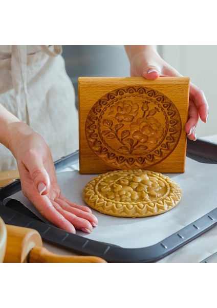 C Stili Ahşap Kurabiye Kalıbı Kesici 3D Fondan Kek Mooncake Pişirme Kalıpları Dıy Çerez Dekorasyon Araçları Mutfak Aksesuarları (Yurt Dışından) modelleri