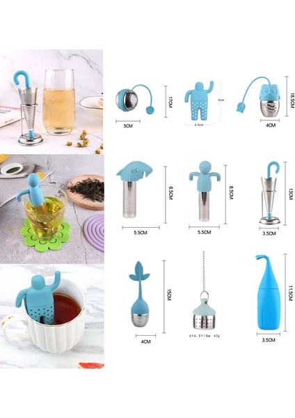 Minifigür Stili Tek Boyut Taşınabilir Çay Demlik 9 Stilleri Mavi Yaratıcı Güvenli ve Sağlıklı Mutfak Aksesuarları Şemsiye Paslanmaz Çelik Çay Filtresi Çay Sızıntısı (Yurt Dışından) fiyatları