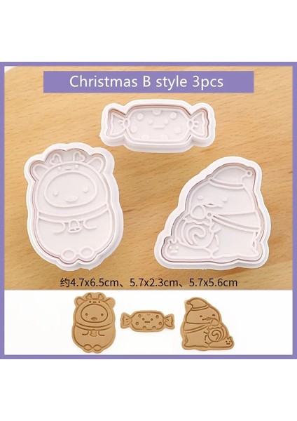 No.7 Tarzı Paskalya Cadılar Bayramı Noel Kurabiye Kesiciler Seti 3D Araba Hayvan Çiçek Kurabiye Kalıbı Plastik Presleme Pişirme Kalıp Damga Pasta Araçları (Yurt Dışından)