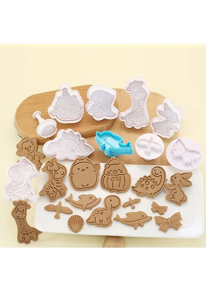 No.7 Tarzı Paskalya Cadılar Bayramı Noel Kurabiye Kesiciler Seti 3D Araba Hayvan Çiçek Kurabiye Kalıbı Plastik Presleme Pişirme Kalıp Damga Pasta Araçları (Yurt Dışından) fiyatları