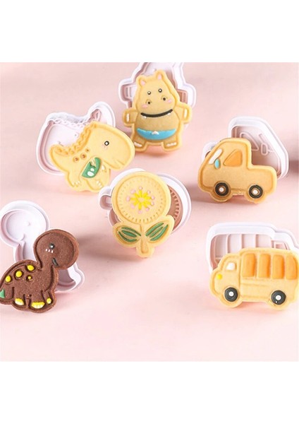 No.7 Tarzı Paskalya Cadılar Bayramı Noel Kurabiye Kesiciler Seti 3D Araba Hayvan Çiçek Kurabiye Kalıbı Plastik Presleme Pişirme Kalıp Damga Pasta Araçları (Yurt Dışından) modelleri