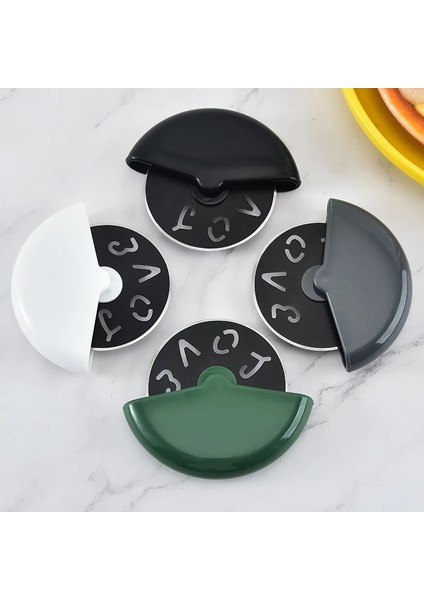 Siyah Stil Paslanmaz Çelik Yuvarlak Tekerlek Kesme Bıçağı Pizza Kapaklı Rulet Rulo Hamur Pizza Dilimleme Kesici Pişirme Aksesuarları Araçları (Yurt Dışından) modelleri