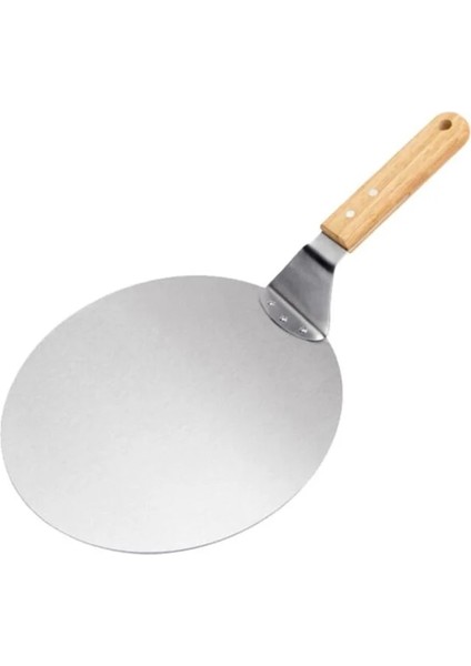 Toplam Uzunluk 23,5 cm Stil Haşlanma Önleyici Pizza Kürekleri Ahşap Saplı Yuvarlak Yüksek Li Paslanmaz Çelik Kek Kürek Pişirme Aracı Mutfak Aksesuarları (Yurt Dışından)