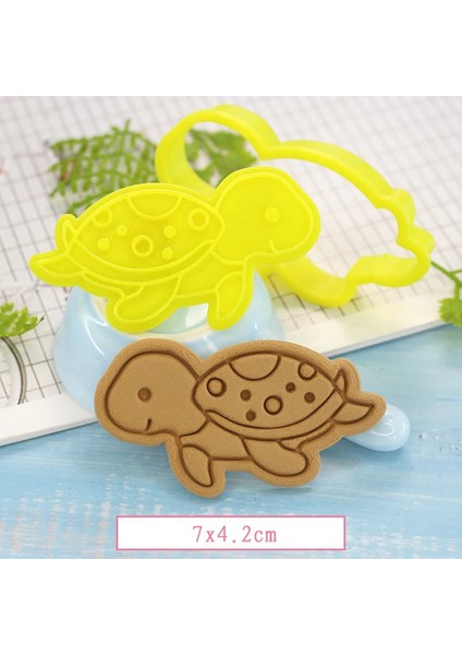 Seaturle Tarzı Ute Okyanus Fondan Kek Kalıbı Bisküvi Çerez Piston Kesiciler Sugarcraft Kek Dekorasyon Araçları (Yurt Dışından)