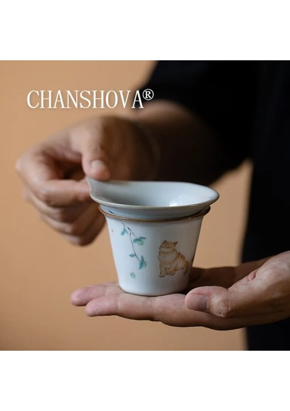 No.1 Tarzı Chanshova Çin Tarzı Crackle Seramik Çay Iffilters Aksesuarları Çay Süzgeci Filtre Çay Bardağı 2 Parçalı Set Ru Fırın Porselen H528 (Yurt Dışından) fiyatları