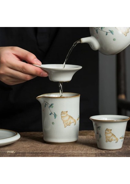 No.1 Tarzı Chanshova Çin Tarzı Crackle Seramik Çay Iffilters Aksesuarları Çay Süzgeci Filtre Çay Bardağı 2 Parçalı Set Ru Fırın Porselen H528 (Yurt Dışından) fırsatları