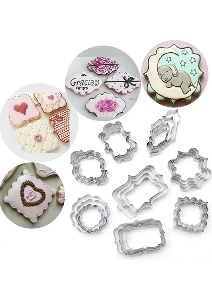 Stil 10 Stil Paslanmaz Çelik Nimet Çerçeve Bisküvi Kesiciler Çerez Kesici Set Düğün Pastası Kalıp Mutfak Sugarcraft Pişirme Pasta Araçları (Yurt Dışından) modelleri