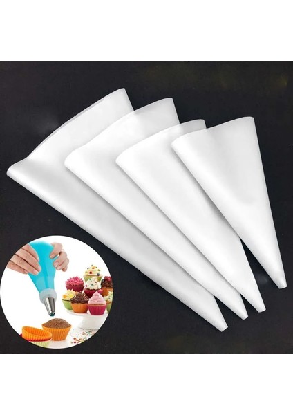 Beyaz Stil Şekerleme Silikon Pasta Torbası Yeniden Kullanılabilir Krem Buzlanma G Çanta Pişirme Diy Cupcake Dekorasyon Aracı Mutfak Aksesuarları (Yurt Dışından)