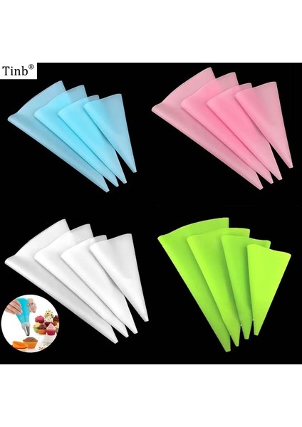 Beyaz Stil Şekerleme Silikon Pasta Torbası Yeniden Kullanılabilir Krem Buzlanma G Çanta Pişirme Diy Cupcake Dekorasyon Aracı Mutfak Aksesuarları (Yurt Dışından) fiyatları