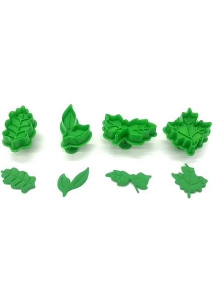 4 Adet Yaprak Şekli Çerez Kesici Kalıpları Plastik Noel Ağacı Pişirme Kalıp Fondan Pasta Bisküvi Piston Damga Mutfak Gereçleri (Yurt Dışından)