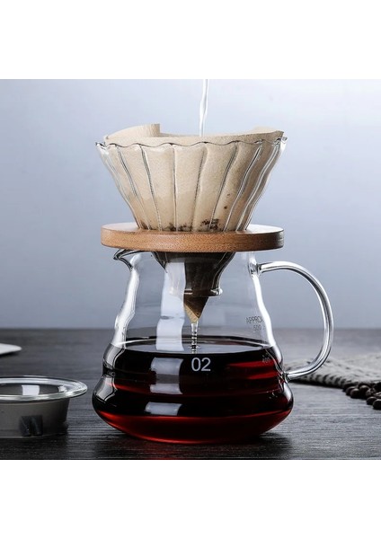 500ML Tarzı Swabue Dökün Kahve Makinesi Tencere ve Percolators Seti Cam Damlatıcı V Filtre Çevre Dostu 500ML Yeniden Kullanılabilir Colande Cafe (Yurt Dışından)