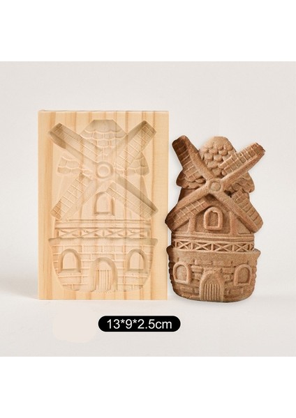 Yel Değirmeni Tarzı Ahşap Kurabiye Kalıbı Kesici Ahşap Zencefilli Kurabiye Kalıpları Basın 3D Kek Kabartma Pişirme Kalıbı Gül Çiçek Kesici Fırın Aletleri (Yurt Dışından)