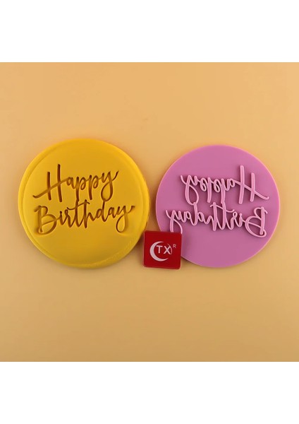 TXFE570 Stili Mutlu Doğum Günü Bisküvi Baskı Stamper Düğün Pastası Dekorasyon Kalıp Çerez Kabartma Kalıp Aracı Pişirme Dekorasyon Malzemeleri (Yurt Dışından) modelleri
