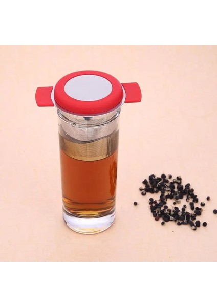 Siyah Stil Paslanmaz Çelik Yeniden Kullanılabilir Çay Demlik Sepeti Kulplu Ince Örgü Çay Süzgeci Kapaklı Çay ve Kahve Filtreleri Gevşek Çay Yaprağı Için (Yurt Dışından) fırsatları