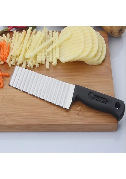 Dilimleme Bıçağı Stili Paslanmaz Çelik Patates Dilimleyici Hamur Sebze Meyve Kırışık Dalgalı Dilimleme Bıçağı Patates Kesici Doğrayıcı Fransız Fry Maker Araçları (Yurt Dışından)