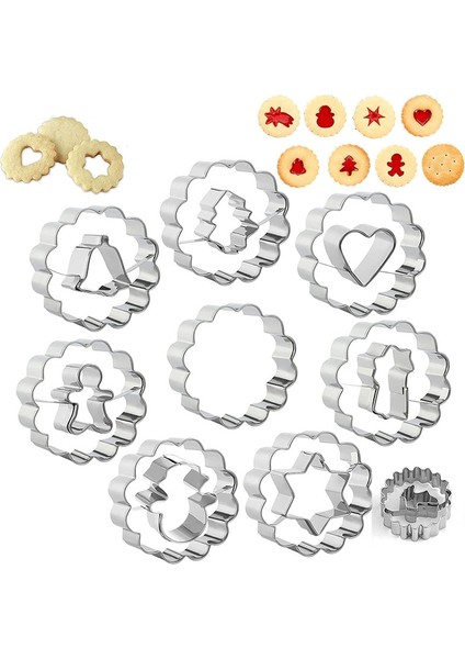 Yeni 12 Adet Stil Metal Reçel Kurabiye Linzer Kesiciler Set Mristmas Kurabiye Kalıp Yapımı Paslanmaz Çelik Sandviç Bisküvi Kesici Kalıp Pişirme Için (Yurt Dışından) fiyatları
