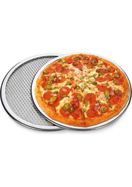 17 Inç Tarzı Alüminyum Izza Tava Kalınlaşmayan Yapışmaz Net Yuvarlak Pizza Örgü Tava Fırın Tepsisi Yeni Mutfak Aleti Bakeware (Yurt Dışından)