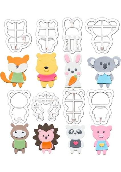 Panda Tarzı 8 Stil Tavşan Koala Tilki Panda Ayı Domuz Bisküvi Kesici Kurabiye Kek Kalıbı Pişirme Parti Damga Dekorasyon Araçları Mutfak Aksesuarları (Yurt Dışından) fiyatları
