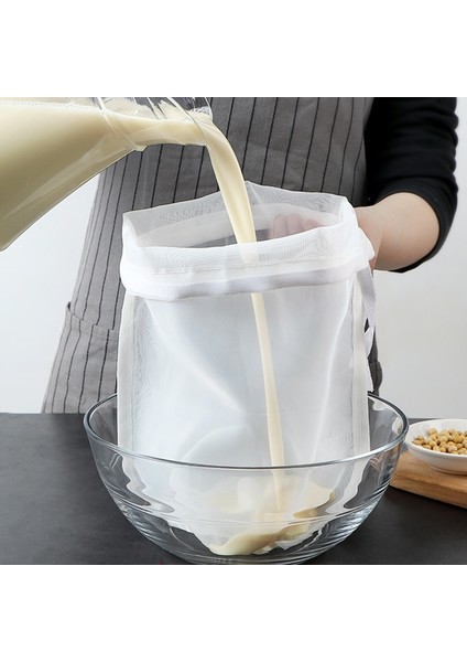 30X45CM Tarzı 200 Ağ Filtre Torbası Net Somun Süt Torbaları Yeniden Kullanılabilir Gıda Süzgeç Torbaları Badem Sütü Torbası Süzgeç Süt Yağı Filtrasyon Süzgeci (Yurt Dışından)