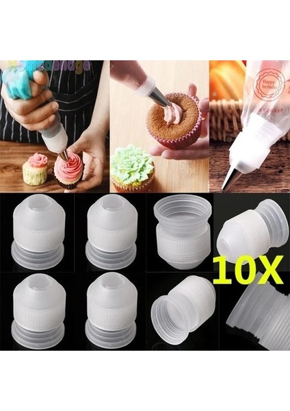 10 Adet Tarzı Fashio Icing G Nozullar Ipuçları Dönüştürücü Bağlayıcı Pastacılık Aleti Pasta Süsleme Ev Ipuçları (Yurt Dışından)