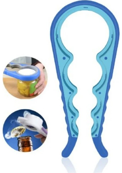 Mavi Stil 4 1 Kapaklı Kavanoz Açacağı Vidalı Kapak Kavanoz Şişe Açacağı Konserve Açacağı Manuel Kaymaz Büküm Kapağı Şişe Fırlatıcı Açacağı Mutfak Aleti (Yurt Dışından)