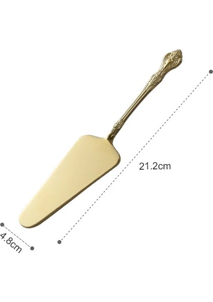 Altın Tarzı 304 Paslanmaz Çelik Kabartmalı Saplı Kek Spatula Yaratıcı Saray Retro Ekmek Bıçağı Pizza Bıçağı Spatula Pişirme Ev (Yurt Dışından)