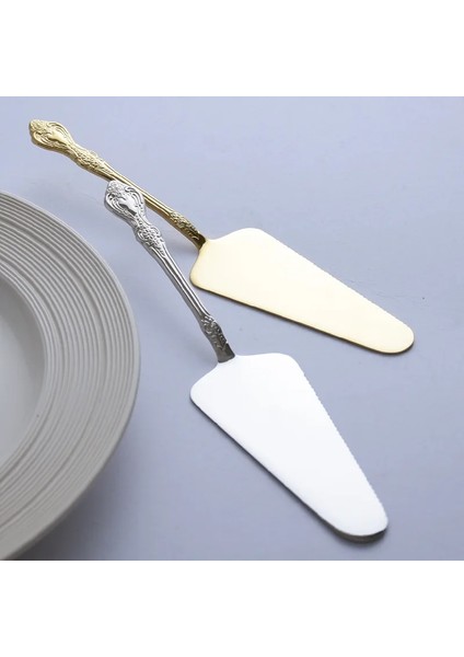 Altın Tarzı 304 Paslanmaz Çelik Kabartmalı Saplı Kek Spatula Yaratıcı Saray Retro Ekmek Bıçağı Pizza Bıçağı Spatula Pişirme Ev (Yurt Dışından) fiyatları