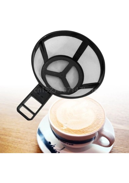 Yeniden Kullanılabilir Cezve Filtre Tutucu Saplı Mutfak Alet Araçları ile Damlatıcı Örgü Sepet (Yurt Dışından)