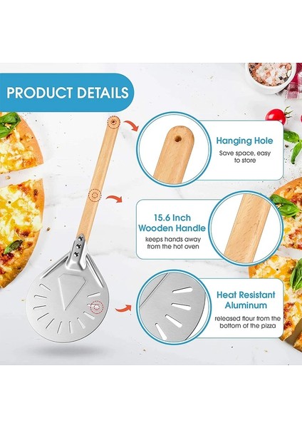 7 Inç 60CM Tarzı Inç Yuvarlak Delikli Torna Pizza Kabuğu Kaymaz Ahşap Saplı Pişirme Ekmek Kürek Kürek Araçları Açık Fırın Aksesuarları (Yurt Dışından)