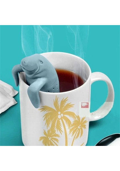 1 Adet Manatee Yeniden Kullanılabilir Silikon Çay Demlik Yaratıcı Sevimli Çay Süzgeç Yaprak Bitkisel Baharat Filtre Torbası Aksesuar Aracı (Yurt Dışından)