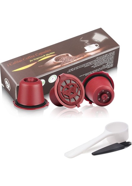 Ordu Yeşili Tarzı 3pcslot Yeniden Doldurulabilir Kahve Kapsül Filtreleri Nespresso Filtre Pod Paslanmaz Çelik Hasır ile Mutfak Kahve Fincanı (Yurt Dışından)